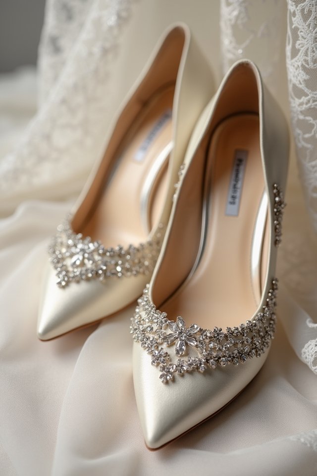 sparkling silk rhinestone heels