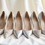 sparkling silver wedding heels