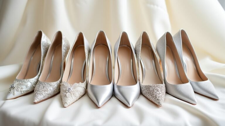 sparkling silver wedding heels