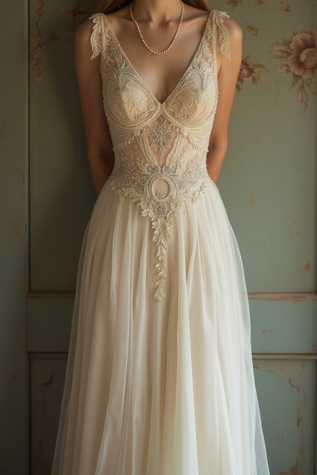 sparkling vintage flapper gown