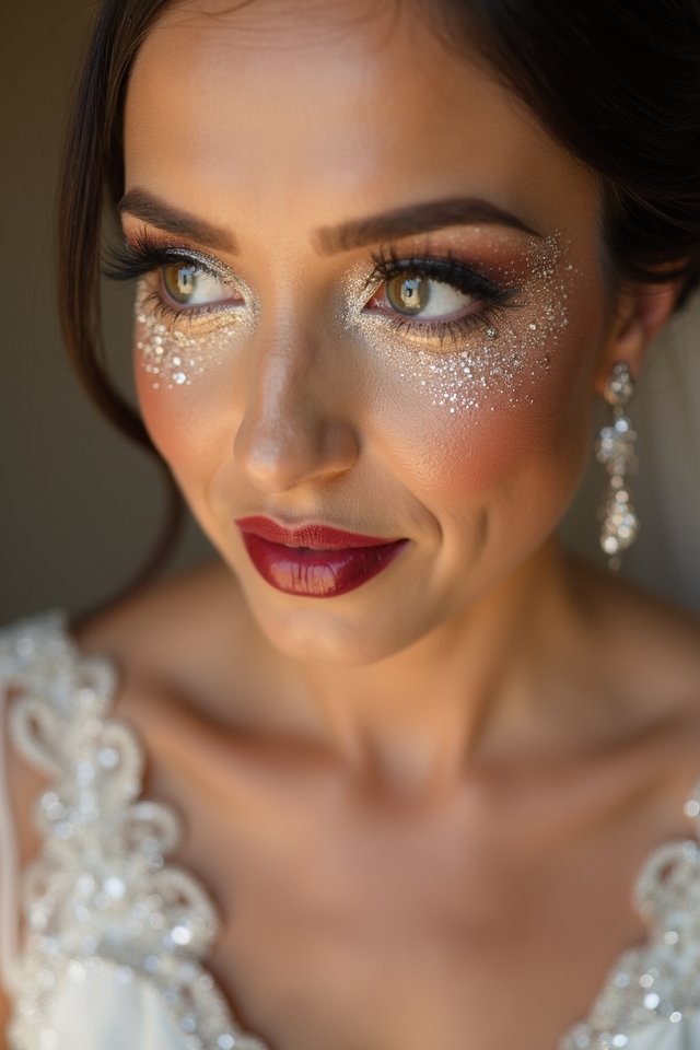 sparkling wedding day makeup