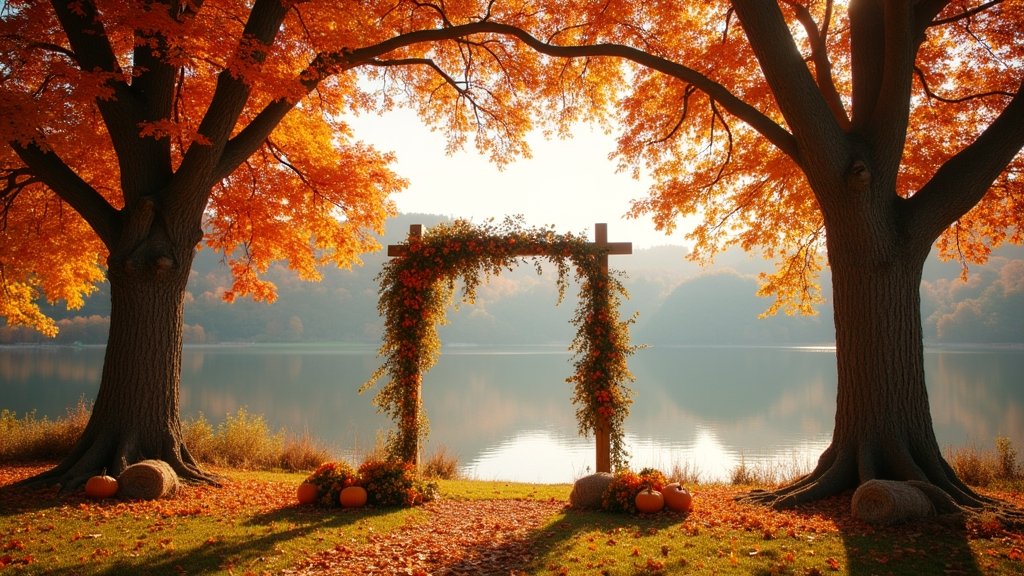 stunning autumn wedding scenery