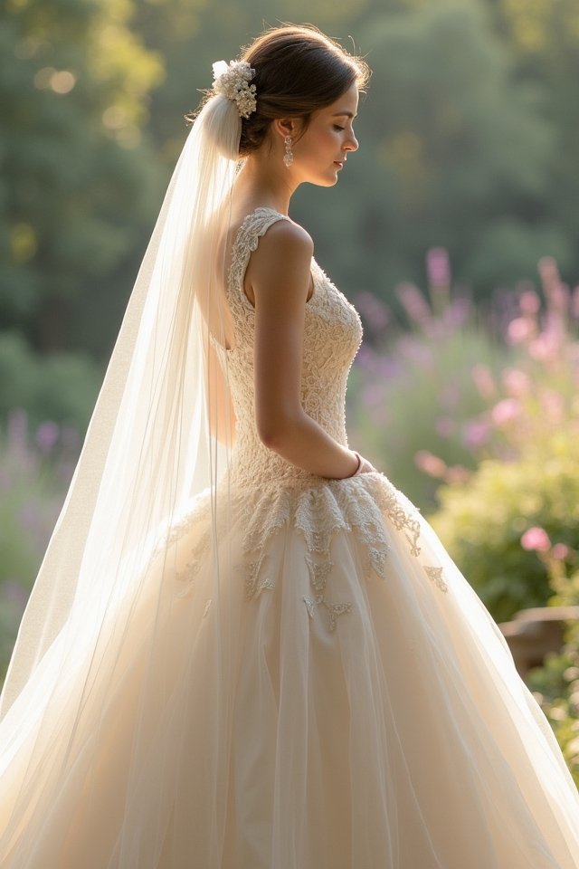 stunning ballgown cathedral length veil