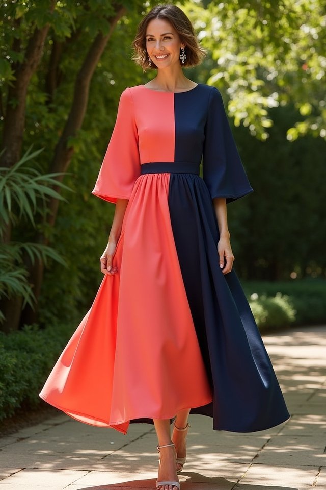 stunning color block dress