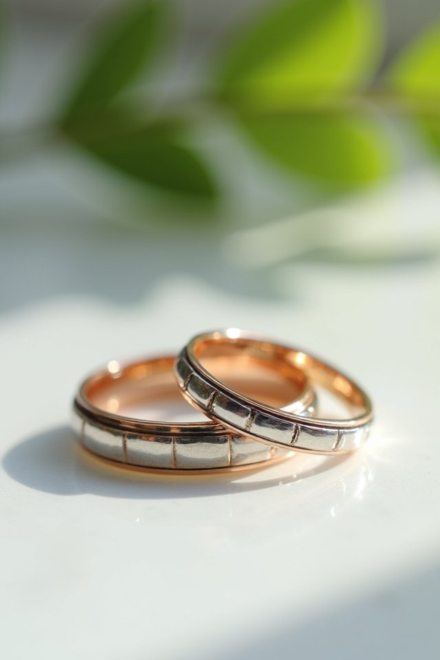 stunning dual tone wedding rings