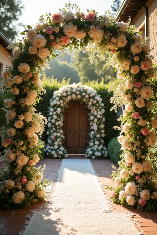 stunning floral wedding arch