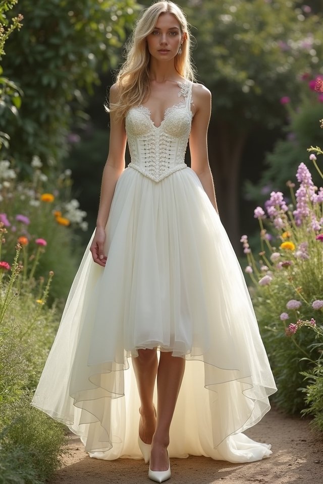 stunning modern tea length elegance