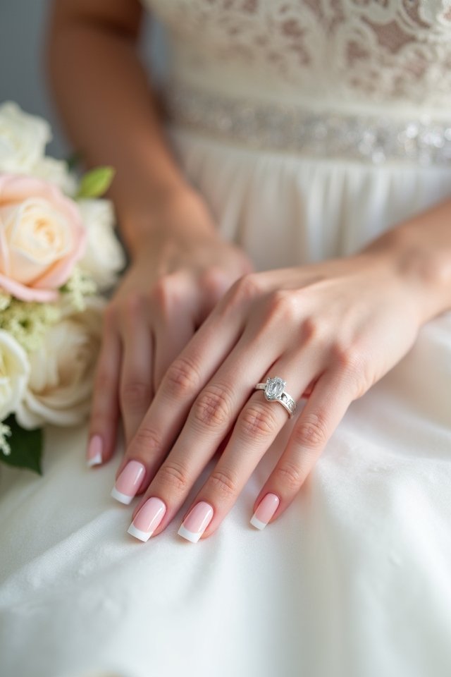 stunning pink white ombre nails