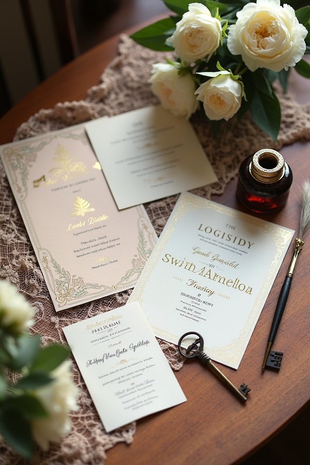 stunning retro wedding stationery