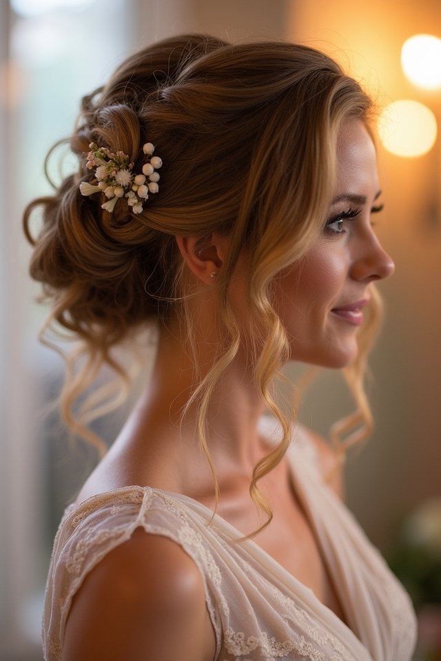 stunning side swept updo
