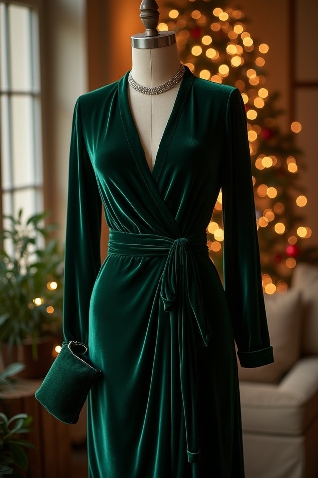 stunning velvet wrap dress