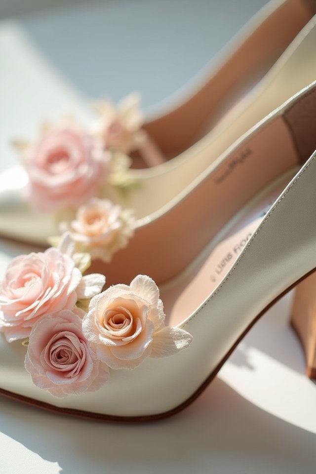stylish block heels flowers
