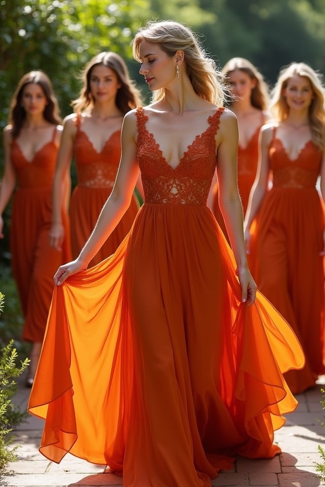 stylish burnt orange dresses