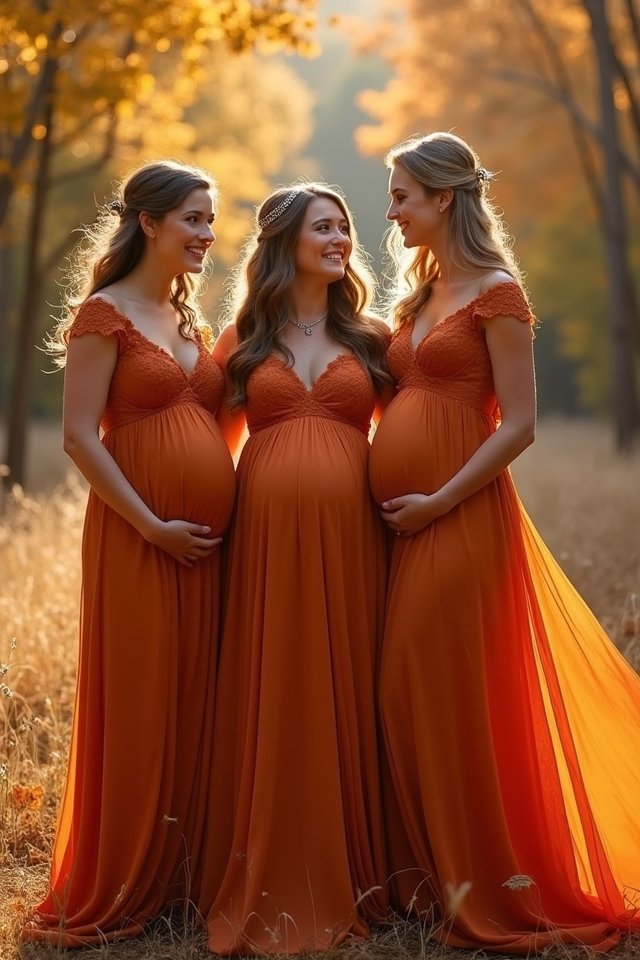 stylish burnt orange maternity dresses