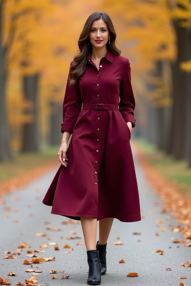 stylish button up midi dress