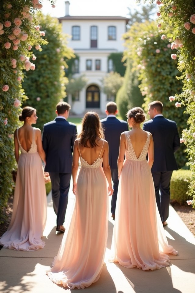 stylish coordinated wedding attire