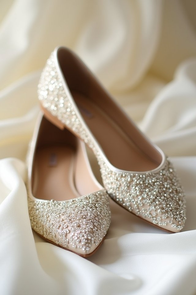 stylish elegant bridal flats