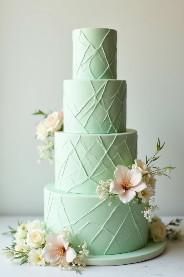 stylish geometric fondant cake