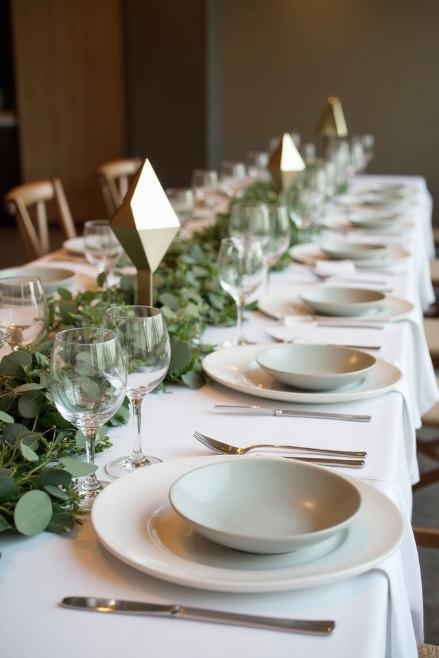 stylish geometric wedding decor