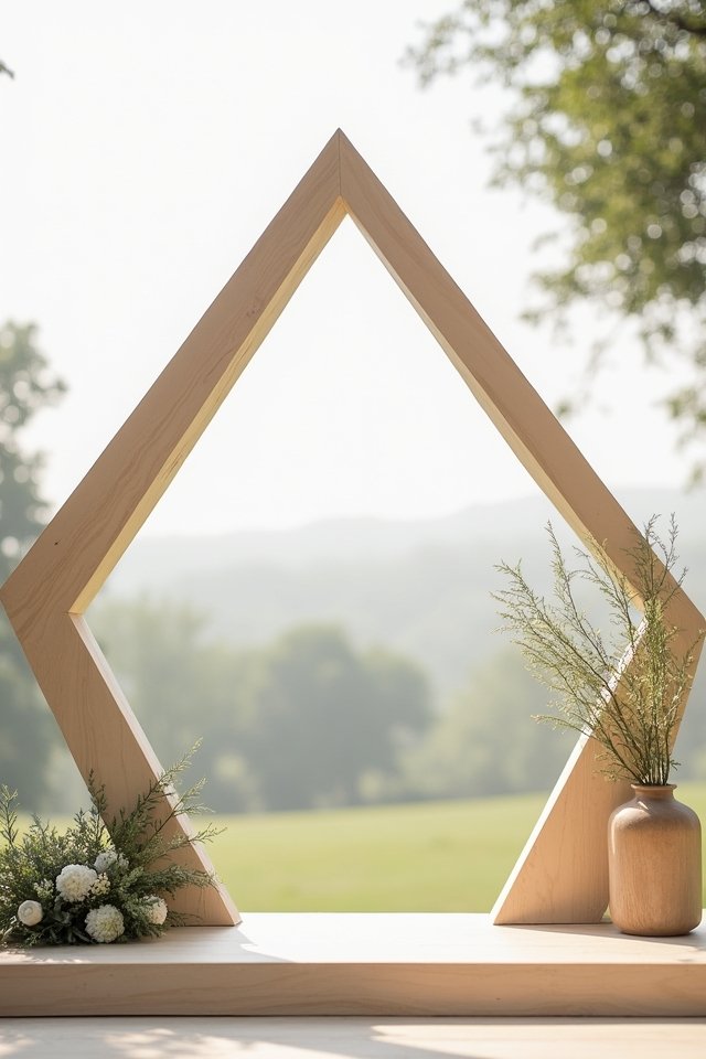 stylish geometric wooden altar