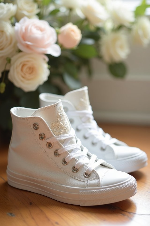 stylish high top wedding sneakers