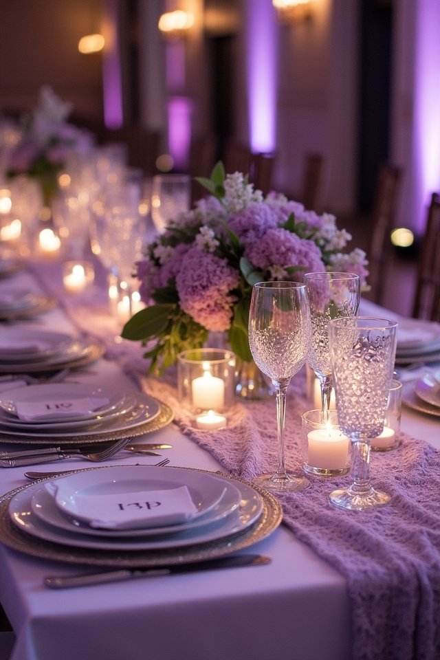 stylish lilac table linens
