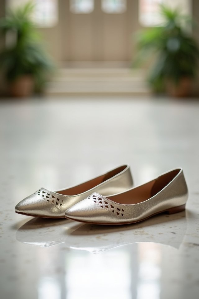 stylish metallic wedding footwear