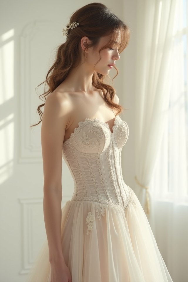 stylish minimalist corset gown