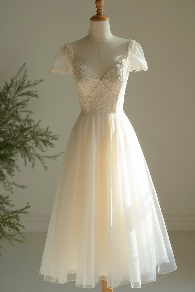 stylish minimalist tea length dress