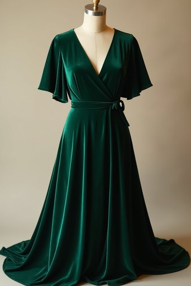 stylish velvet wrap dress