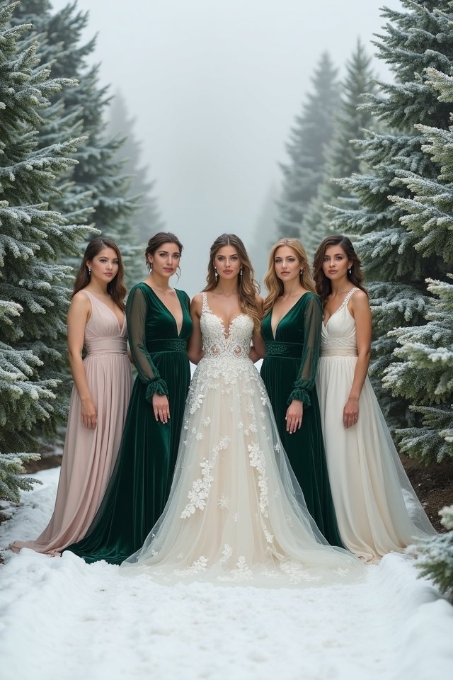 stylish winter bridal attire