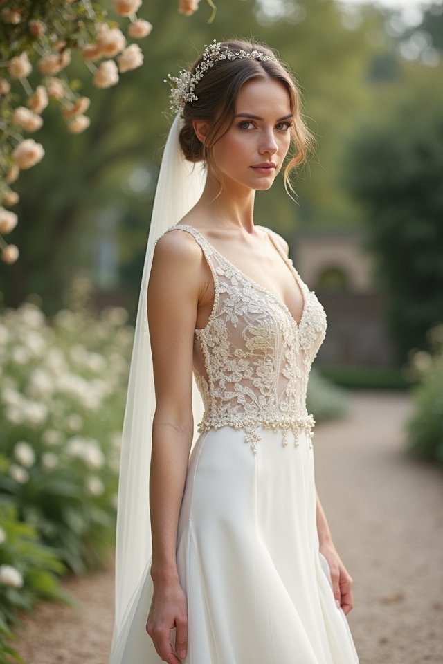 subtle beaded wedding details
