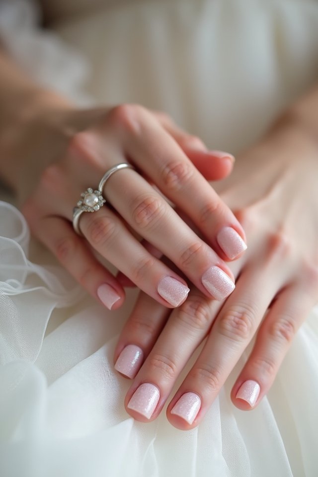 subtle glitter pearl enhancements