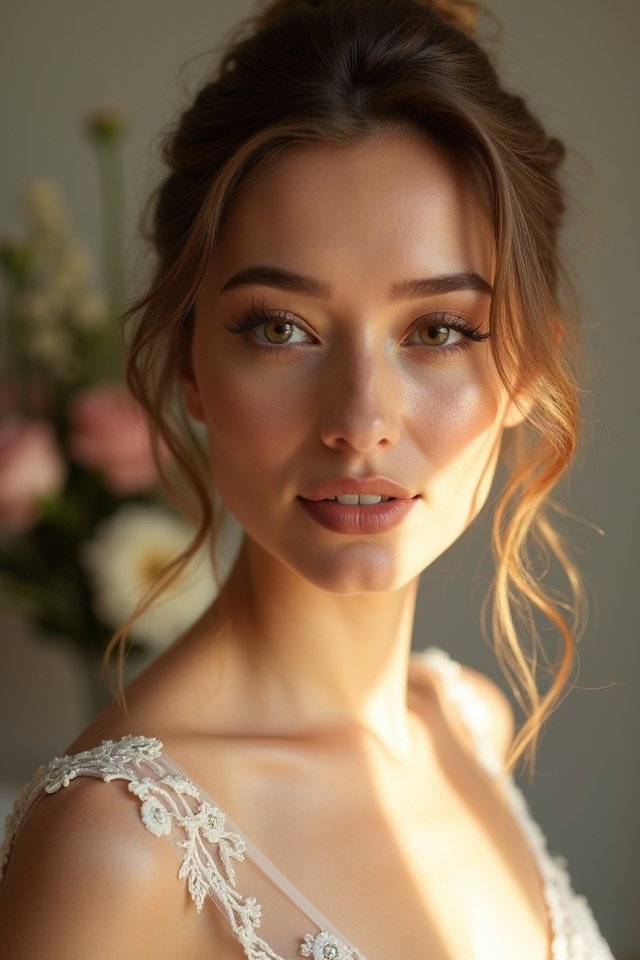 subtle shimmer enhances beauty