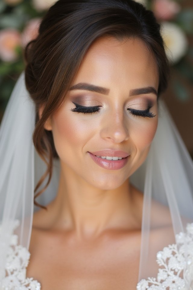 subtle smoky bridal elegance