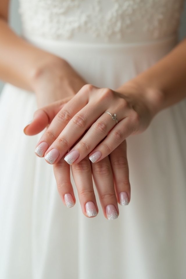 subtle sparkle ombre nails