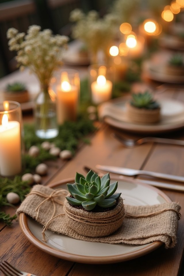 succulent place card holders