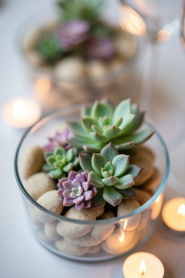 succulent stone centerpiece ideas