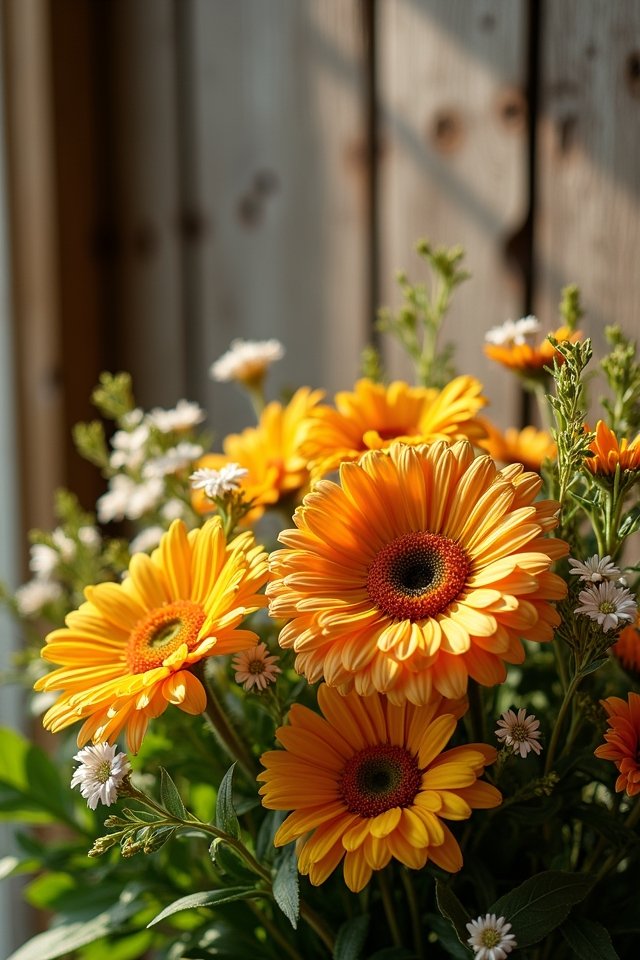sun kissed rustic gerbera daisies