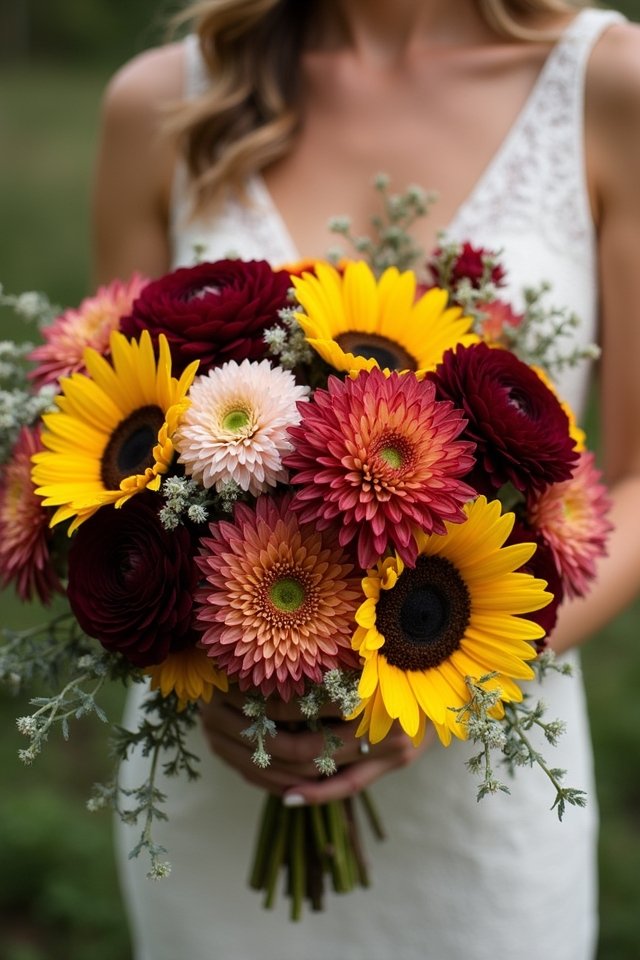sunflowers and dahlias harmony