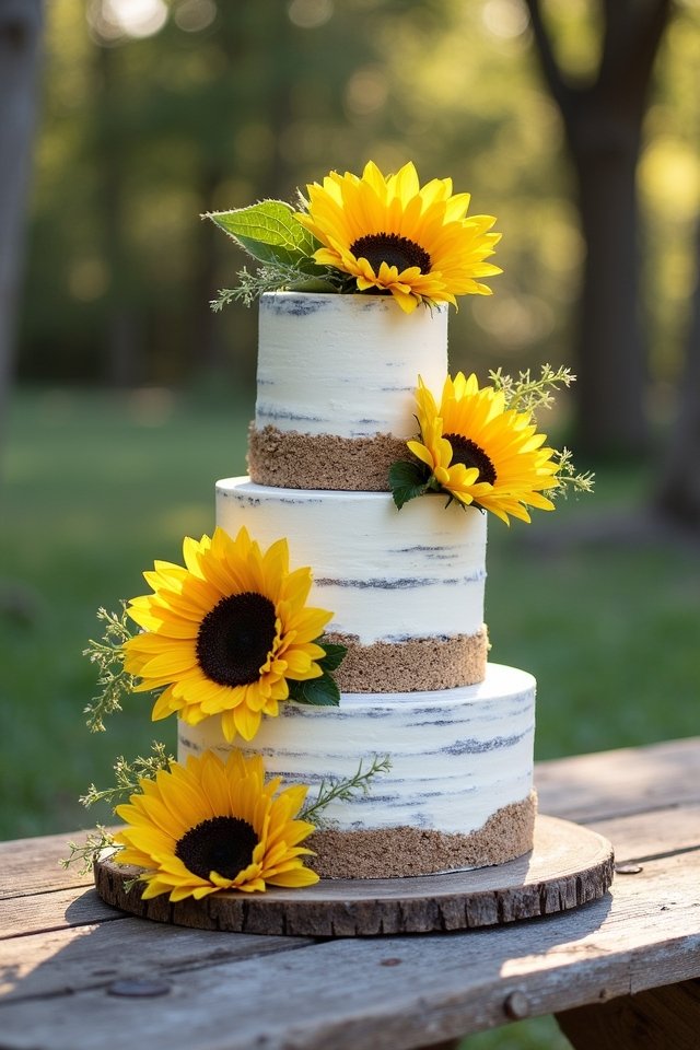 sunflowers for wedding cakes