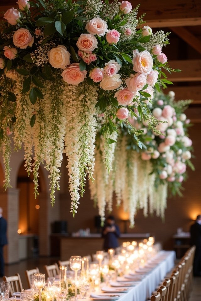 suspended floral installations enchant guests