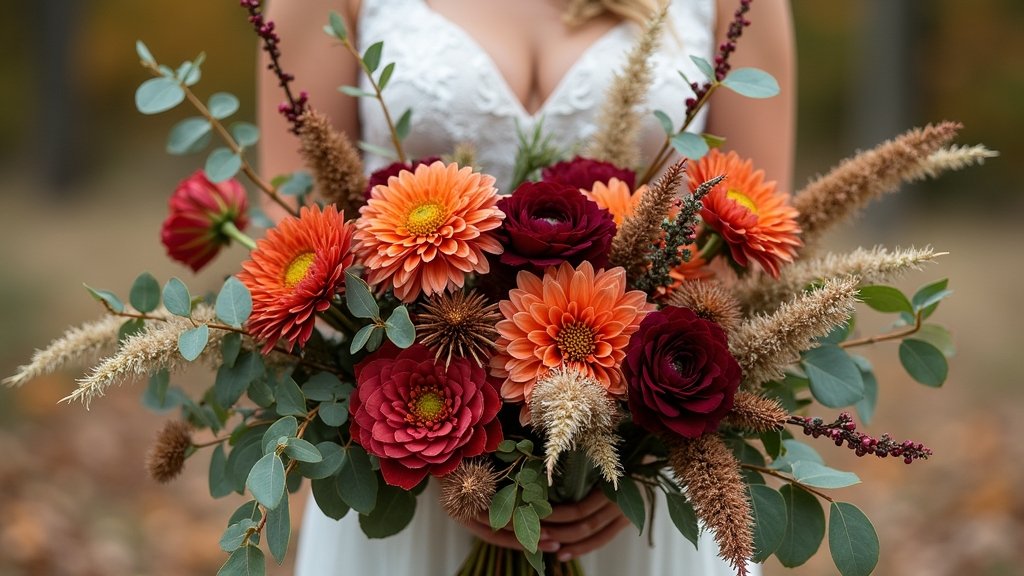terracotta and sage bouquets