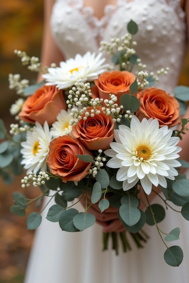 terracotta and white bouquet