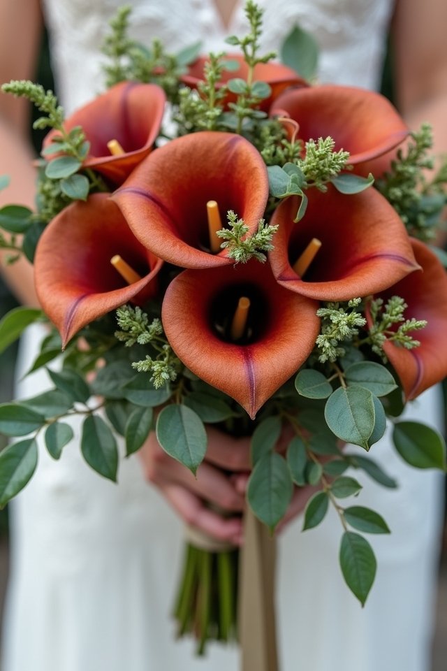 terracotta calla lily bouquets