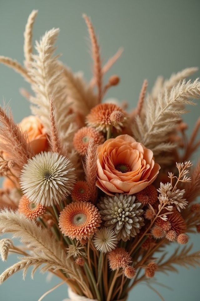 terracotta dried floral bouquets