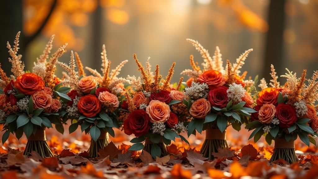 terracotta fall wedding bouquets