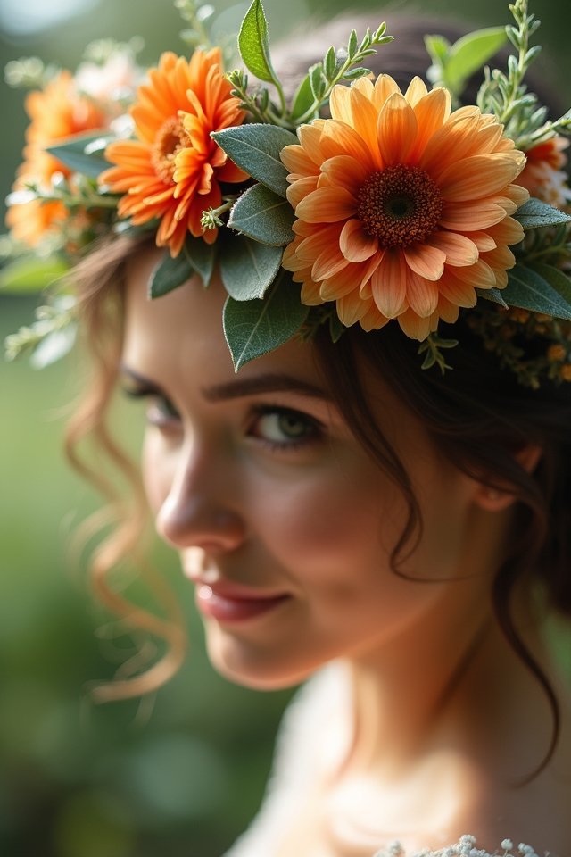 terracotta flower crown elegance