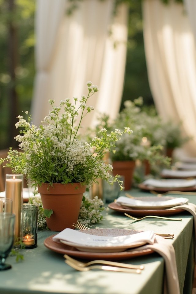 terracotta pots for centerpieces