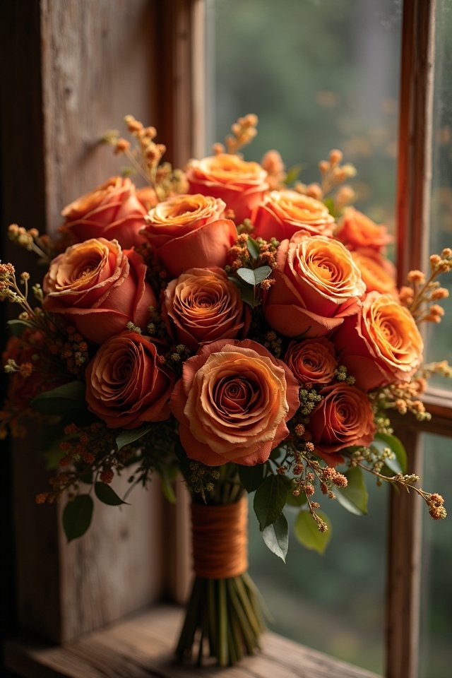 terracotta rose bouquet elegance